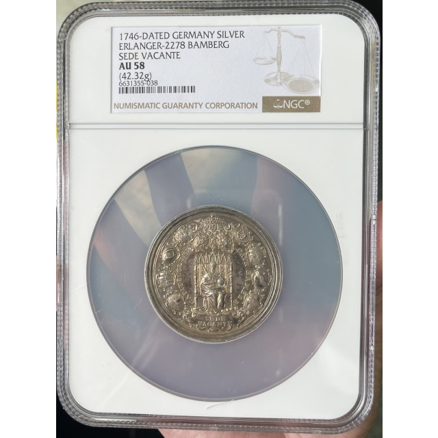 1746年ドイツ バンベルクシルバーメダルAU5...