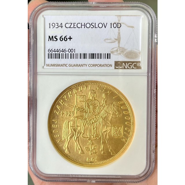 【MS66+】1934年チェコスロバキア10ダカッ...