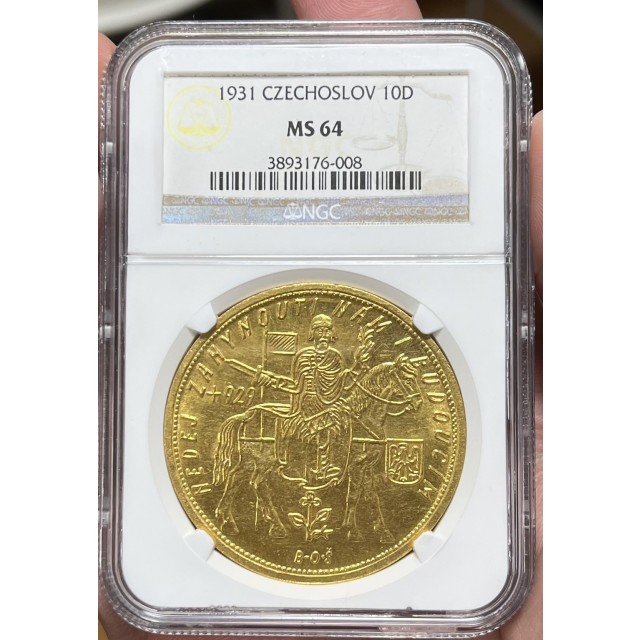 1931年チェコスロバキアダカット金貨【MS64...